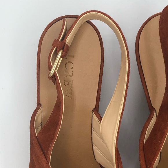 **POPULAR** J CREW DARK COGNAC MARCIE SUEDE WEDGE - Picture 7 of 16